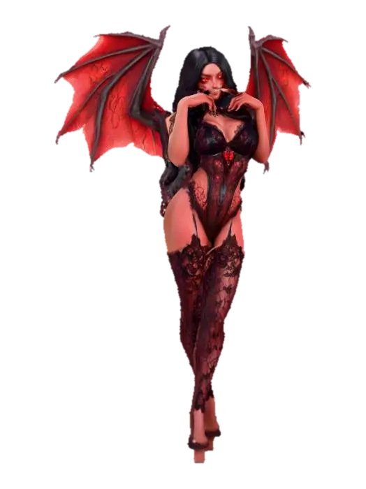 succubus 3D model, vytvořený pomocí AI