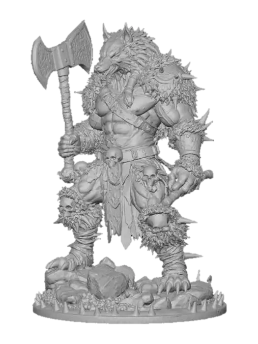 3D model for Lycanthrope Warrior Statue