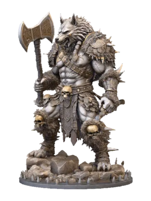 3D model for Lycanthrope Warrior Statue