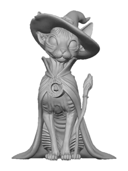 3D model for A hairless cat witch , #Halloween2025#