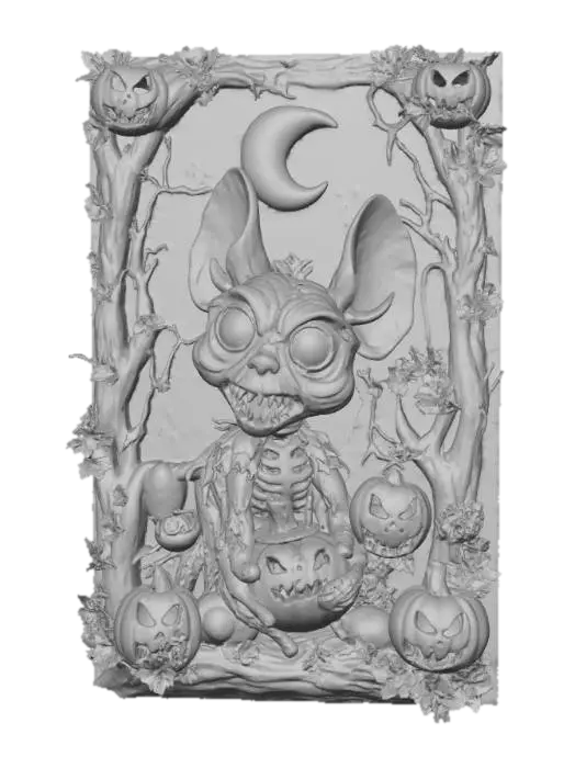 3D model for Debossing,  Nightmare Harvest, #Halloween2025#