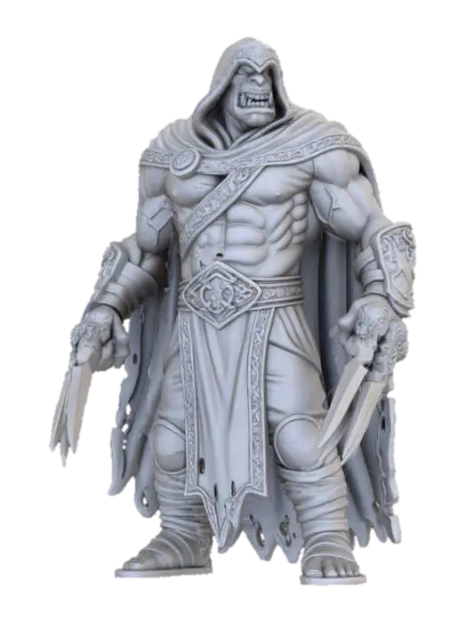 A cloaked orc , #Halloween2025#, 3D model, vytvořený pomocí AI