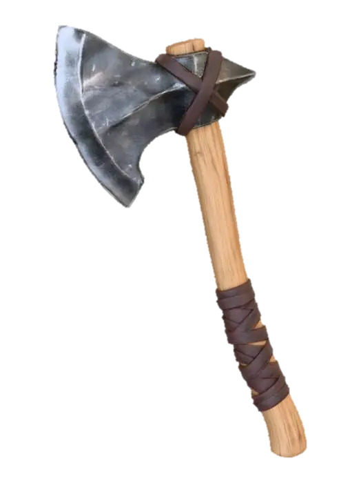 3D model for A stone battle ax with a leather wrapped handle