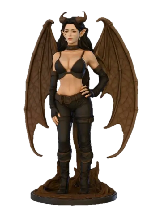 Demoness Enigma 3D model, vytvořený pomocí AI