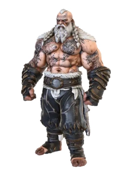 Viking Warrior Titan - Norse 3D model, vytvořený pomocí AI