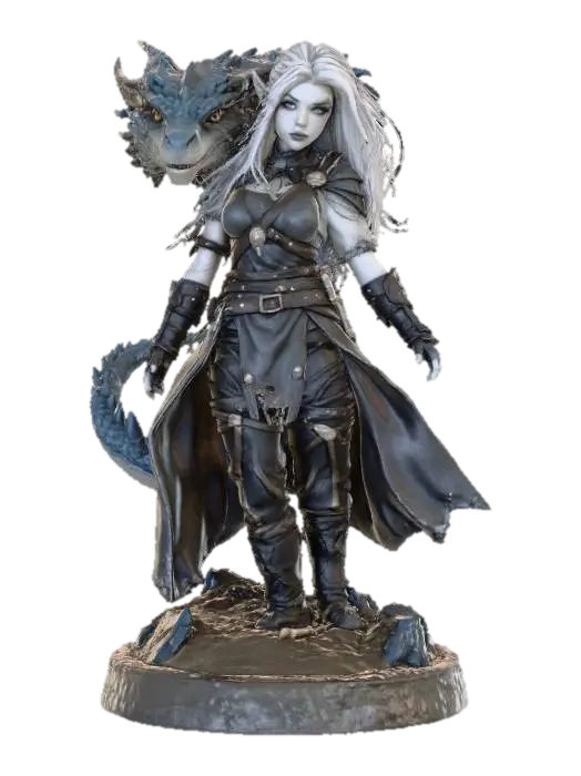 Dragonborn Sentinel 3D model, vytvořený pomocí AI