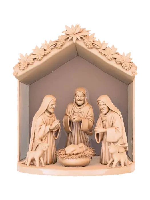 #Christmas2025#, a beautiful nativity set set features Mary Joseph the baby the 3… 3D model, vytvořený pomocí AI