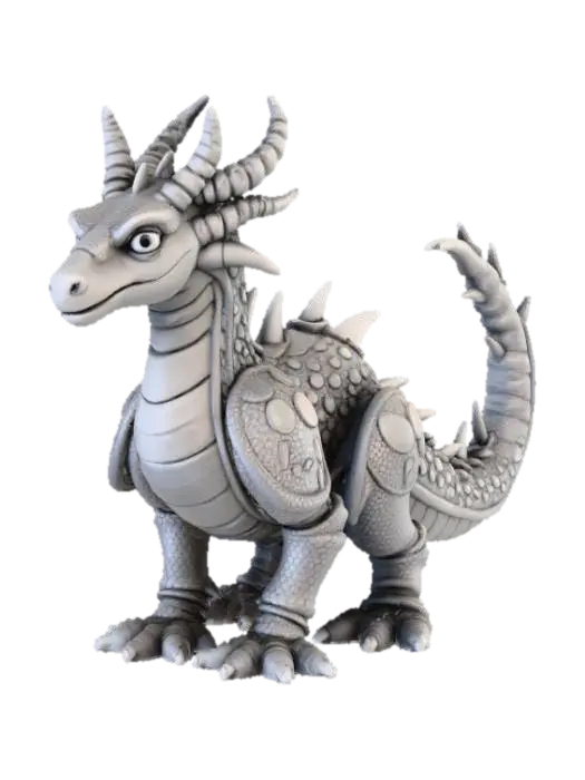 A fantasy dragon designed as a print-in-place articulated model for FDM 3D printing.… - Robust 3D model, vytvořený pomocí AI