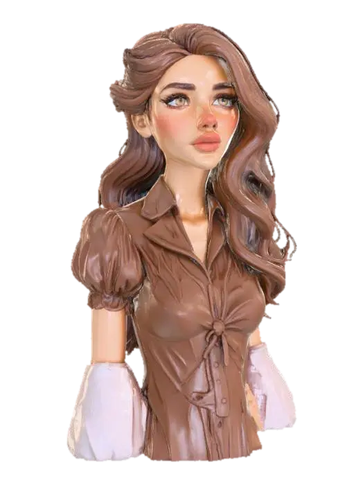 Serene Sculpture bust - Creativity 3D model, vytvořený pomocí AI
