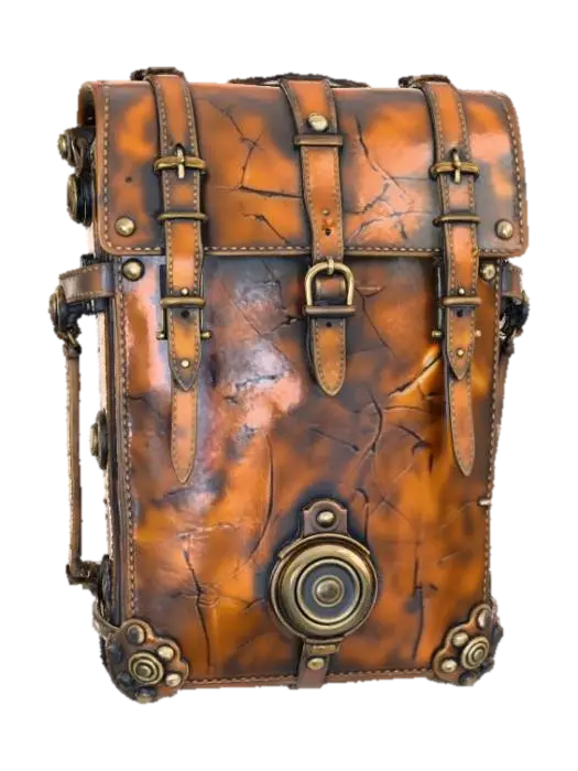 Steampunk Messenger Bag 3D model, vytvořený pomocí AI