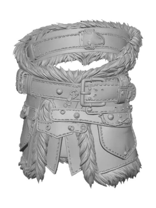 3D model for Fur-Lined Leather Belt