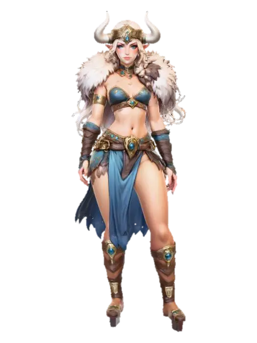 Nordic Warrior Maiden 3D model, vytvořený pomocí AI
