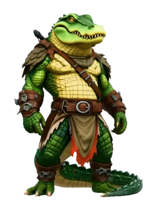 Warrior Croc - Crocodile 3D model, vytvořený pomocí AI