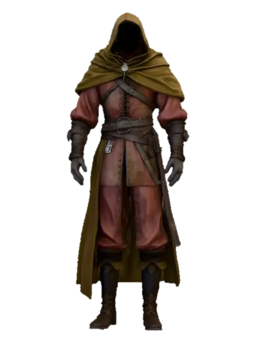 Hooded Assassin - Stealth 3D model, vytvořený pomocí AI