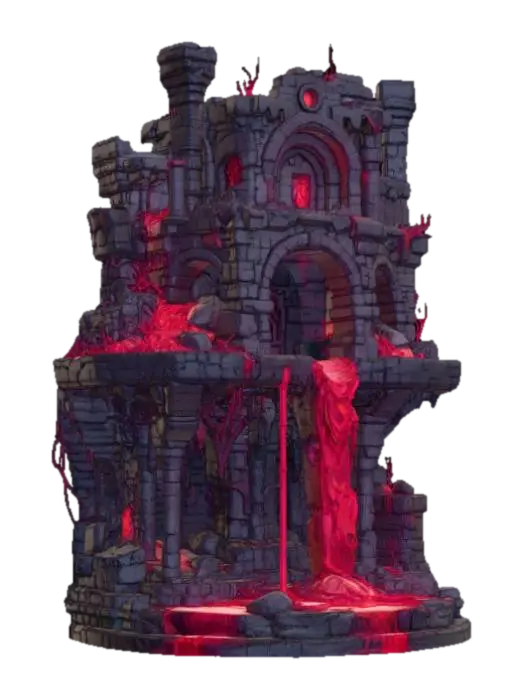 Crimson Citadel - Kingdom 3D model, vytvořený pomocí AI