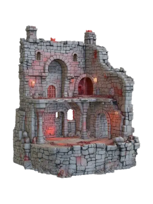 Emberstone Ruins - Realm 3D model, vytvořený pomocí AI