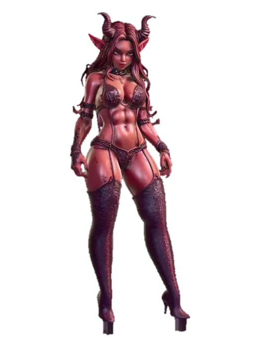 Crimson Horned Enchantress 3D model, vytvořený pomocí AI