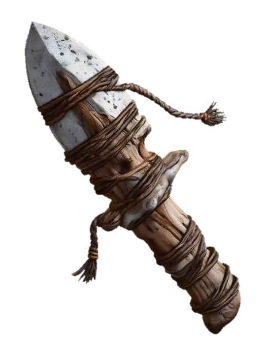 Rope-Wrapped Spear 3D model, vytvořený pomocí AI