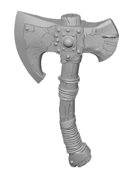 3D model for Cracked Steel War Axe