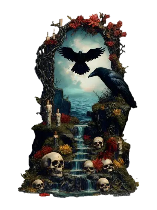 Raven Gate to the Sea - Coast 3D model, vytvořený pomocí AI