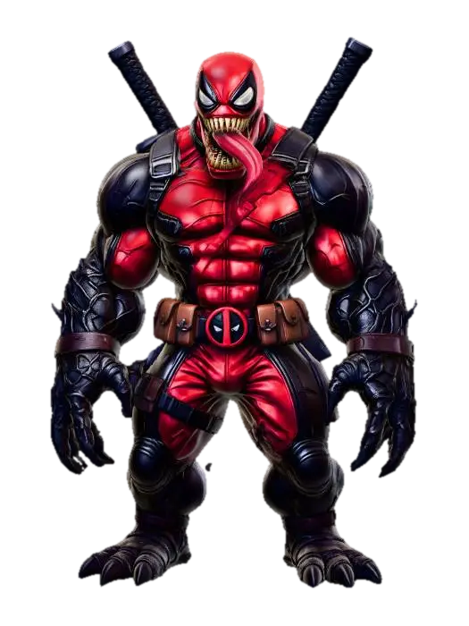 Deadpool Action Figure 3D model, vytvořený pomocí AI