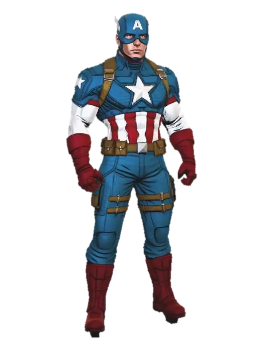 Captain America: Star-Spangled Sentinel 3D model, vytvořený pomocí AI