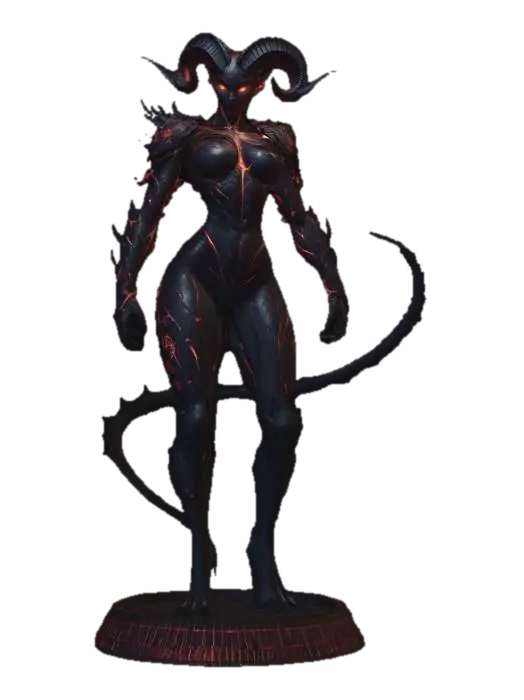 Infernal Queen - Imaginative 3D model, vytvořený pomocí AI
