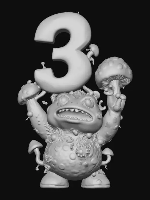 3D model for Threefold Mushroom Monster