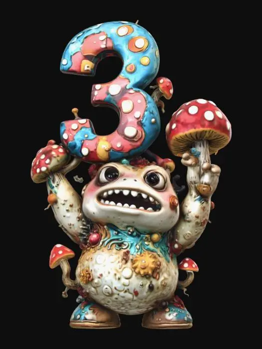 3D model for Threefold Mushroom Monster