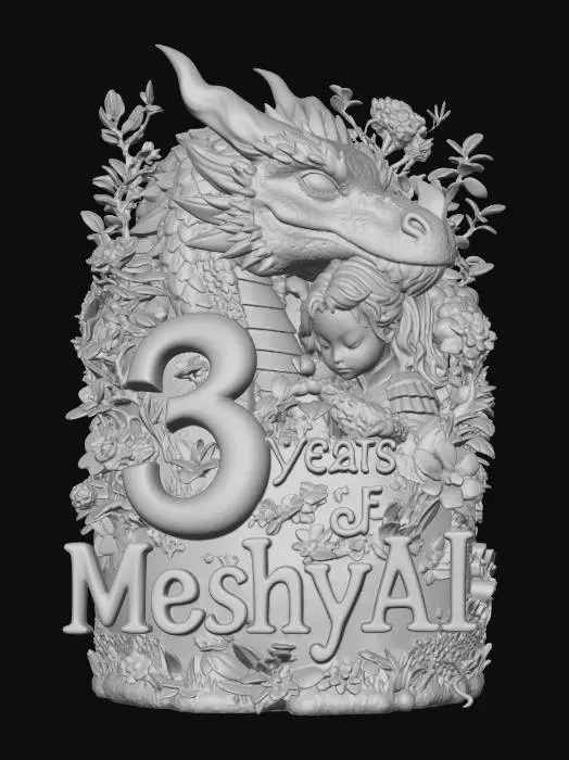 3D model for Three Years of MeshyAi