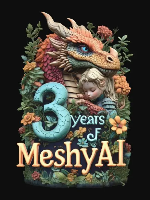 3D model for Three Years of MeshyAi