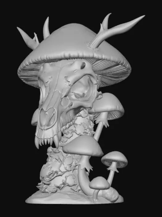 3D model for Mushroom-Crowned Skull
