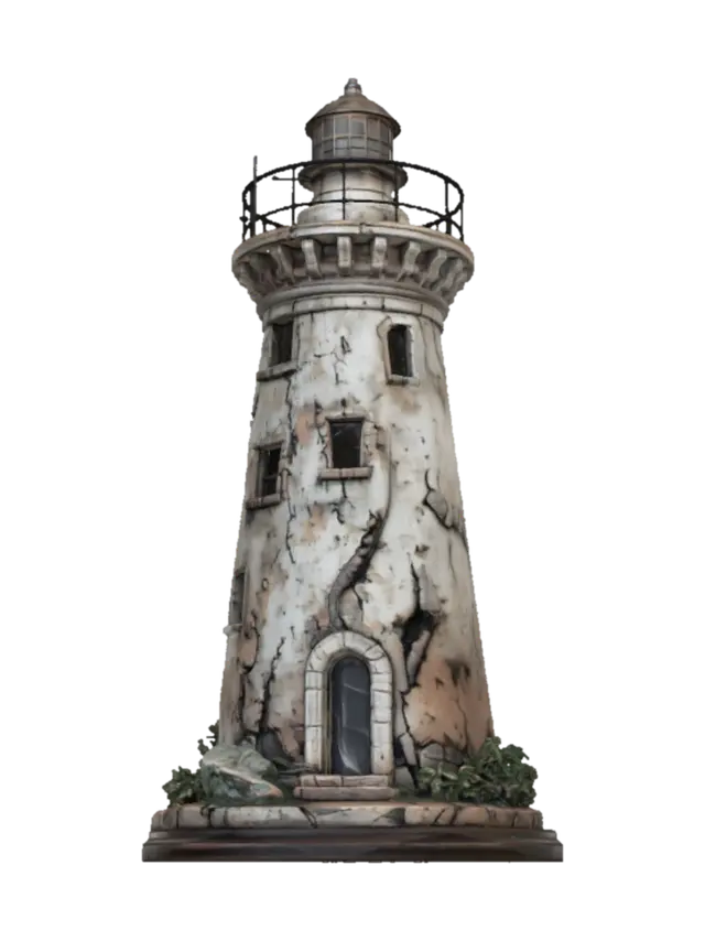 Weathered Lighthouse - Beacon 3D model, AI generated