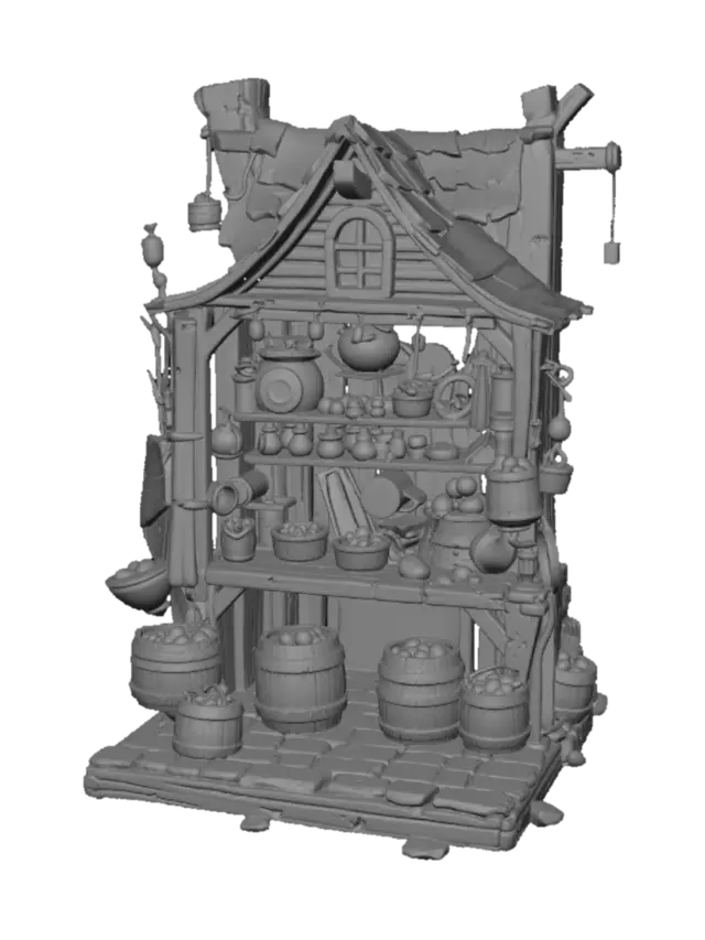 3D model for Timber Market Stall