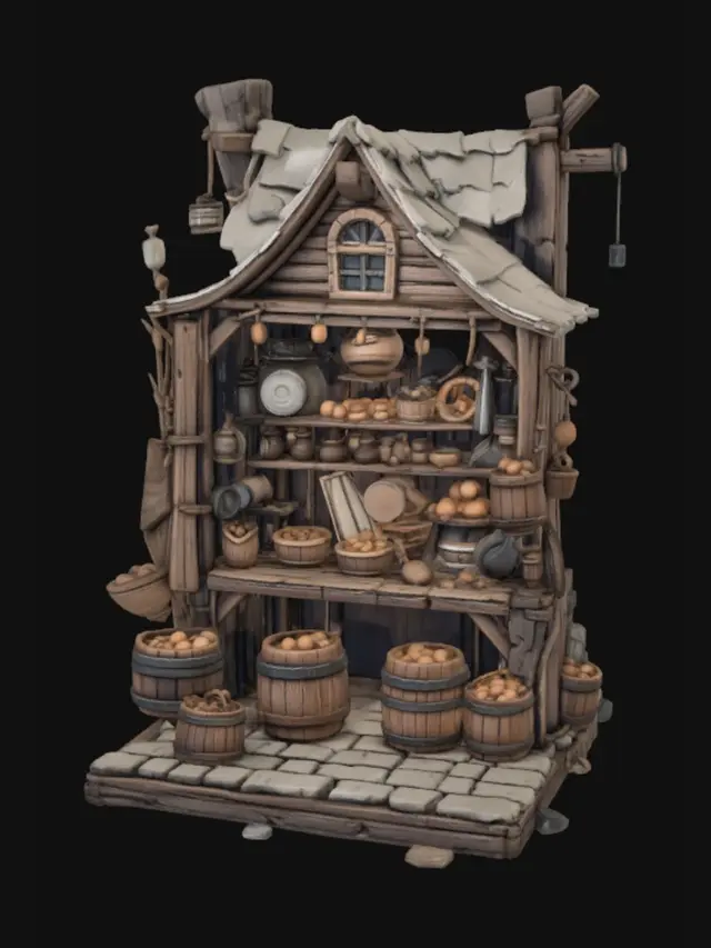 3D model for Timber Market Stall