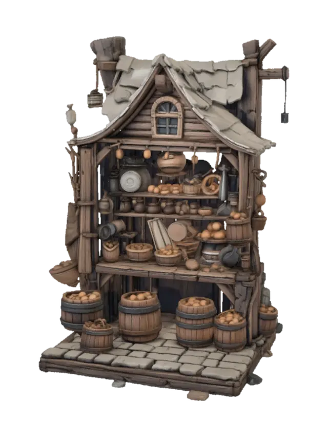 3D model for Timber Market Stall