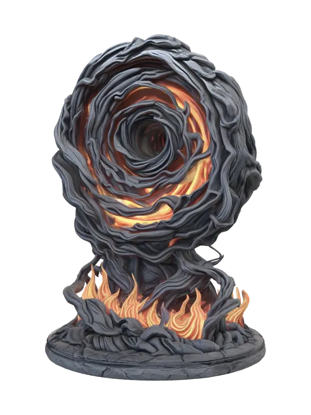 Ember Vortex - Swirl 3D model, vytvořený pomocí AI