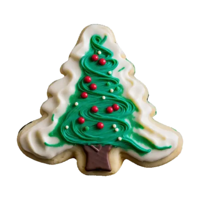 A christmas sugar cookie with a bite out of it the cookie is in the shape of a… - Desserts 3D model, vytvořený pomocí AI