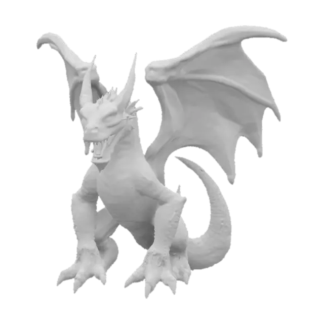 3D model for A dragon with deeply refined detail in the scales and face full body and angry
