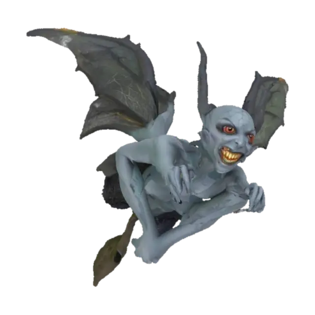 Dark forest trickster fairy with spiderweb-patterned wings, ash-gray skin, sharp… 3D model, vytvořený pomocí AI