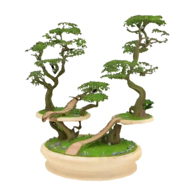 Whimsical Tree Pathway 3D model, vytvořený pomocí AI