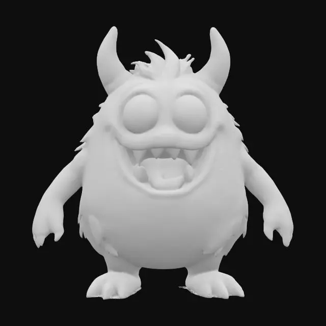 3D model for #SketchTo3D#, kids drawing of a monster simple 