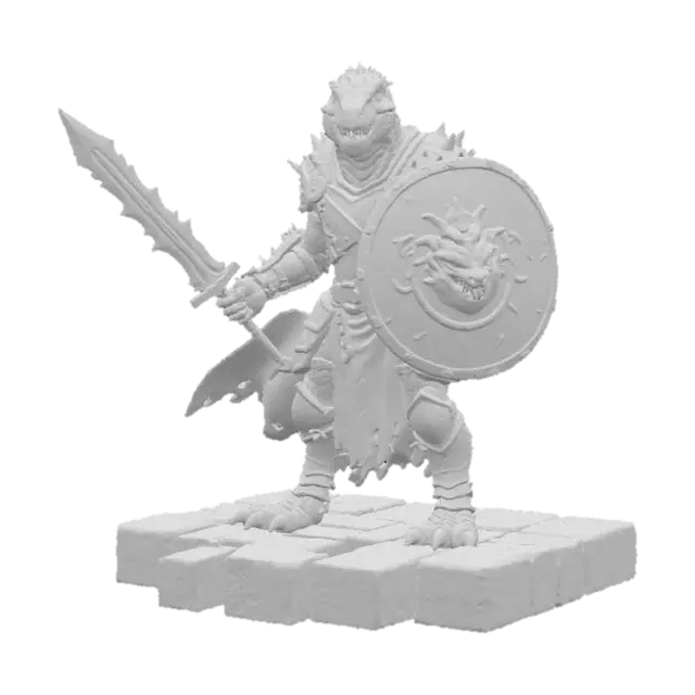 3D model for Dinasor warrior in dungeon and dragon style artistry