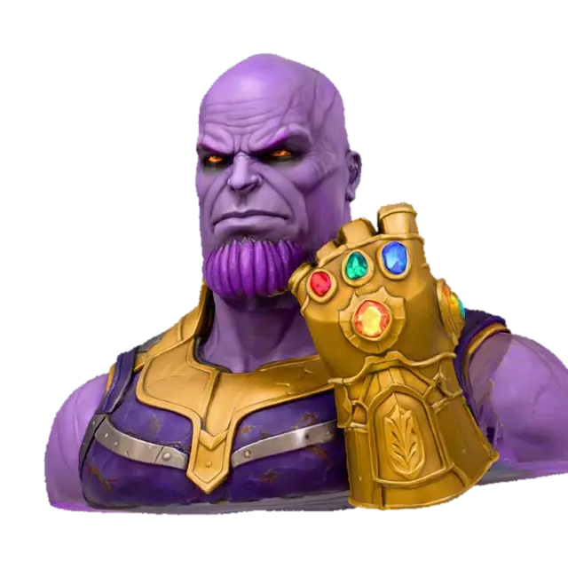 Thanos bust with the infinity gauntlet, #villain#, #villain# - Supervillain 3D model, vytvořený pomocí AI