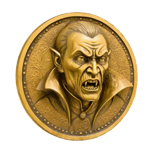 Vampire Coin, #villain# 3D model, vytvořený pomocí AI