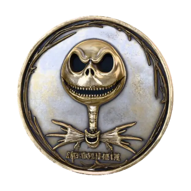 3D model for A coin with a jack skellington the pumpkin king for the face , #Halloween2025#