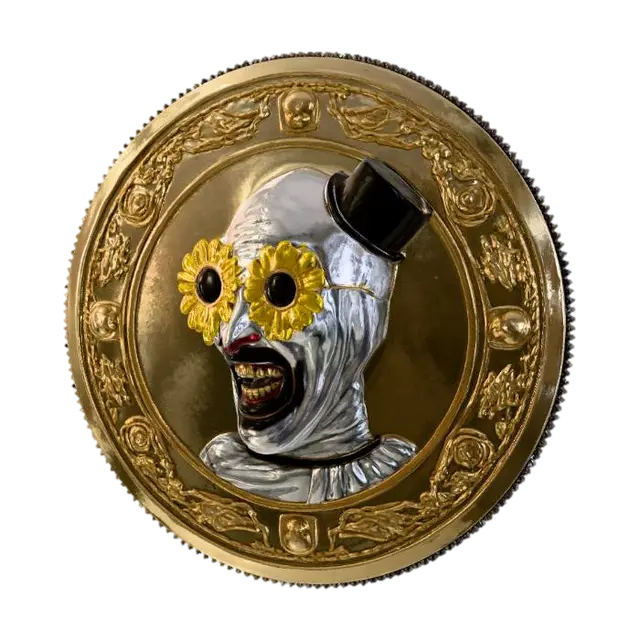 #Halloween2025#, A coin with art the clown face on it - Currency 3D model, vytvořený pomocí AI