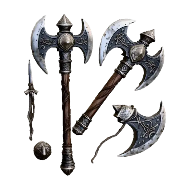 Ancient Battle Axes - Battles 3D model, vytvořený pomocí AI