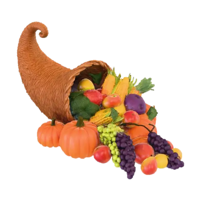 #Thanksgiving#, cornucopia 3D model, vytvořený pomocí AI