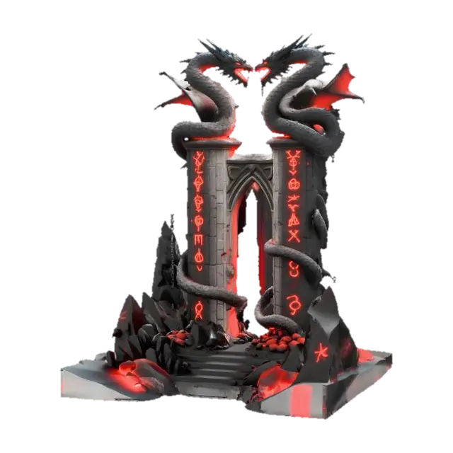 Serpent Gateways - Realm 3D model, vytvořený pomocí AI